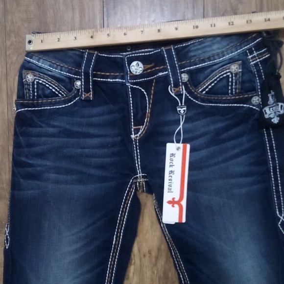 Rock Revival Women's 26 Straight Blair Embellished Faux Leather NWT - Picture 9 of 12